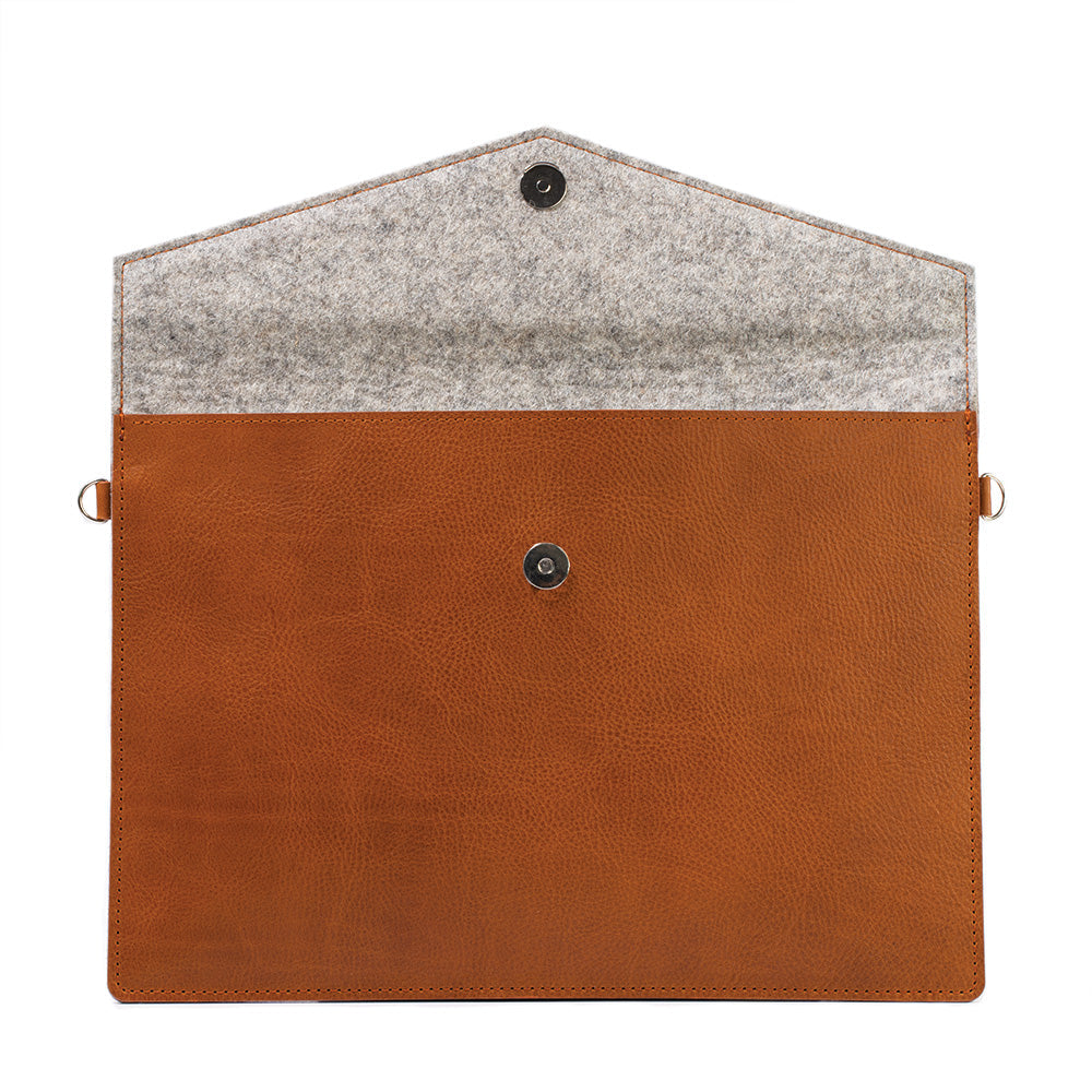 Skórzana torba MacBook z dodatkową kieszenią na iPada